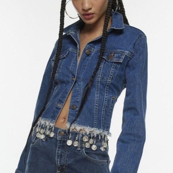 UO Urban Renewal Remade Coin Trim Denim Jacket S/M *EACH ONE IS UNIQUE* - Picture 4 of 15